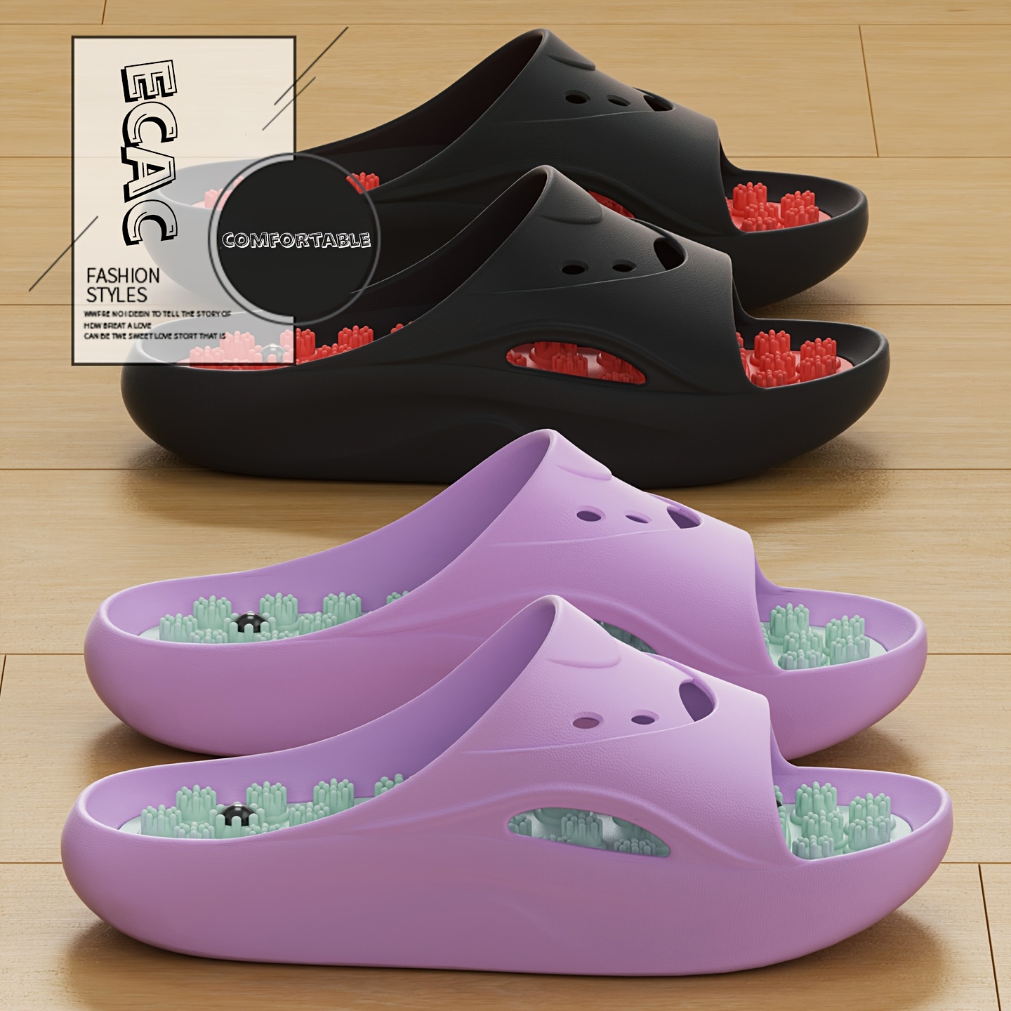 Women'S Shoes For Flat Feet - Damskie Męskie Klapki Masujące EVA z
