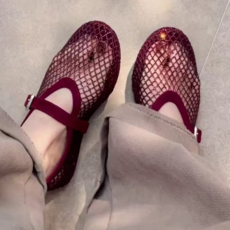 Women Shoes Casual - Ażurowe sandały Baotou z cyrkoniami damskie