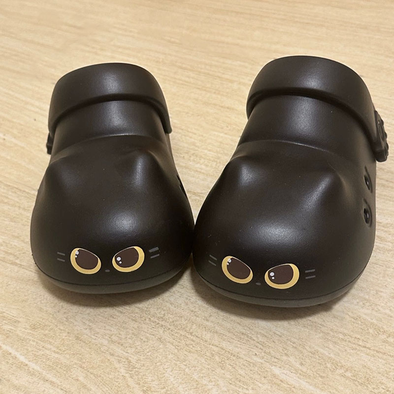 Women'S Shoes For Flat Feet - Nowe kreatywne czarne kapcie w kształcie